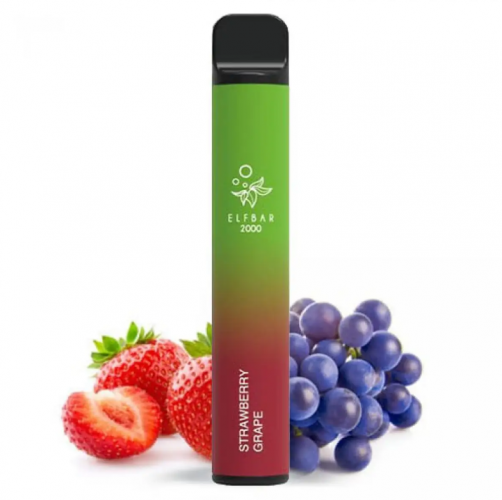 Одноразова Pod система Elf Bar 2000 Strawberry grape 50 мг 1200 мАг