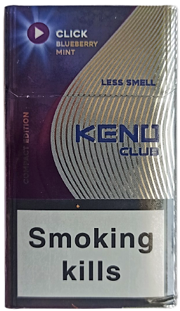 Цигарки Keno Club Blueberry Mint Compact (Кено клаб з капсулою чорнична м'ята компакт) (duty free) Ціна за блок (10 пачок)