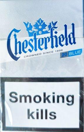 Цигарки Chesterfield blue целофан! (Честерфілд синій) (duty free) Ціна за блок (10 пачок)