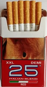25 шт (деми). Сигареты "25 XXL" Red (25 два икса ель.) Цена за блок (8 пачек)