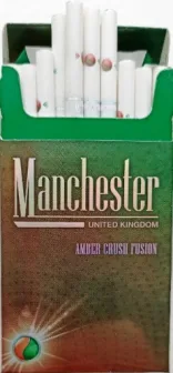 Сигареты с капсулой манго, мята "Manchester amber crush fusion " (10 пачек)