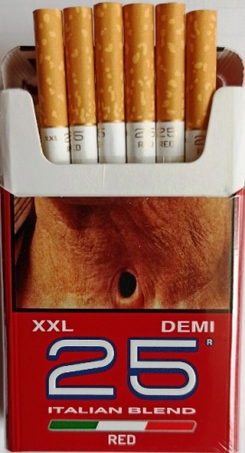 25 шт (деми). Сигареты "25 XXL" Red (25 два икса ель.) Цена за блок (8 пачек)