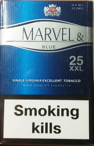 25 шт. Цигарки "Marvel" Demi Slims Blue (Марвел синій) Ціна за блок (8 пачок)