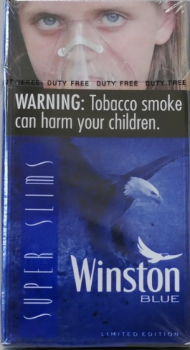 "Winston blue" Super Slims. Duty free (Вінстон синій/слімс) (Целофан). Ціна за блок (10 пачок)&"