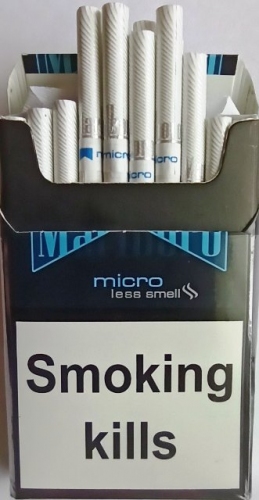 ORIGINAL! Цигарки "Marlboro black micro less smell" ("Мальборо чорний мікро") (Duty Free) Ціна за блок (10 пачок)