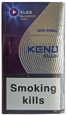 Сигареты Keno Club Blueberry Mint Compact (Кено клаб с капсулой черничная мята компакт) (duty free) Цена за блок (10 пачек)